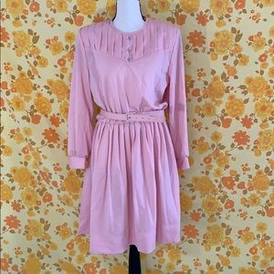 Beautiful True Vintage Baby Pink 80s Dress